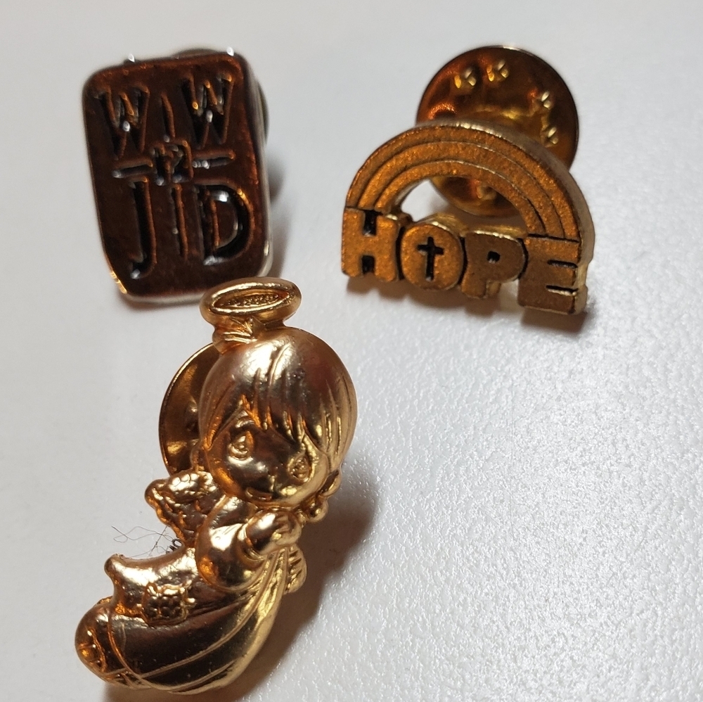 📍👼⛪✝️ Religious Brooch Pin Bundle of 3 - Picture 2 of 8